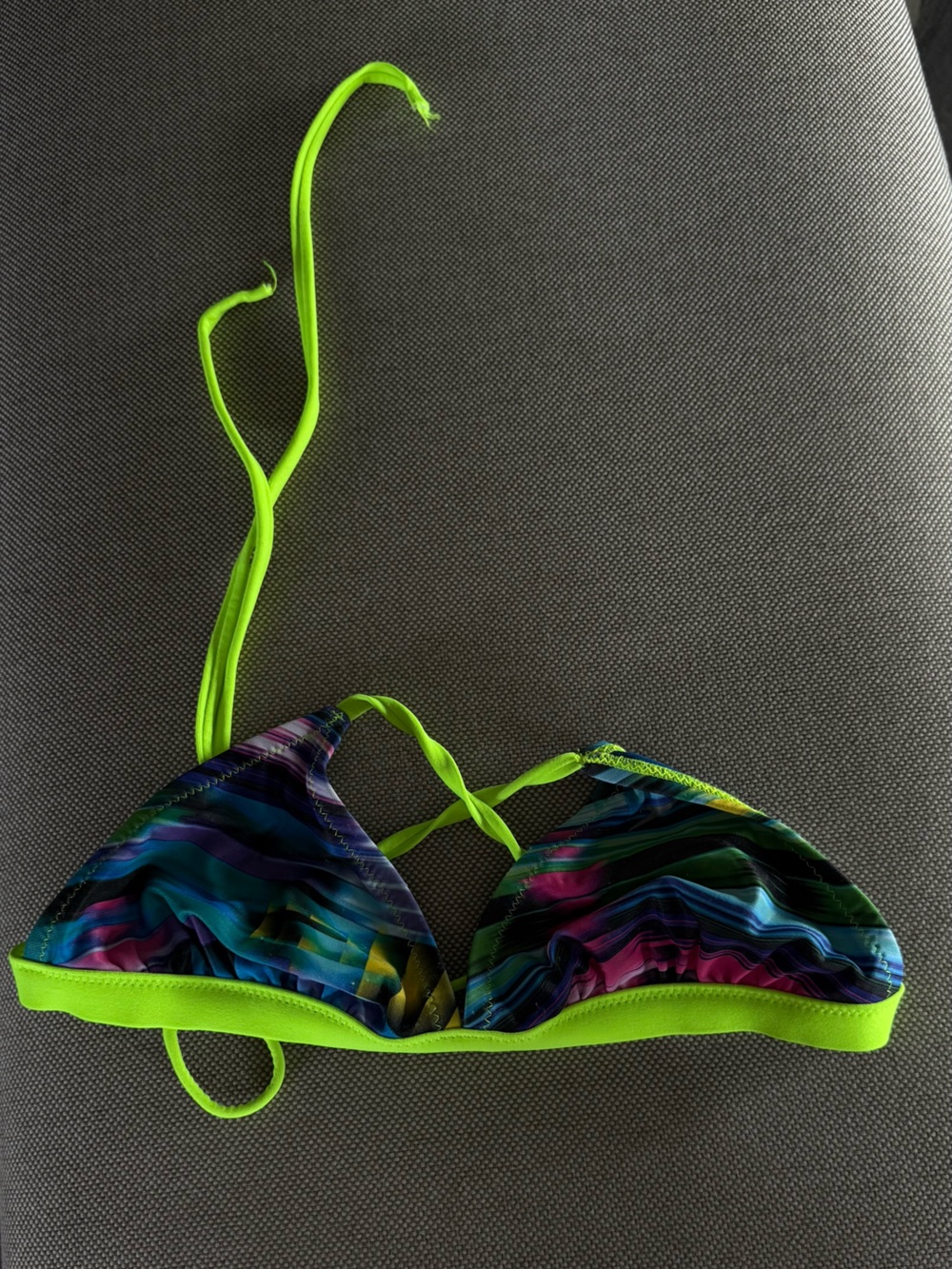 Speedo Neon Green and Blue Swim Top